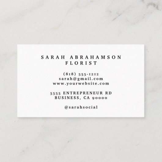 エレガントPink Roses名刺 名刺 (裏面)