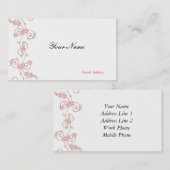 エレガントPink Swirls名刺 名刺 (正面/裏面)