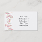 エレガントPink Swirls名刺 名刺 (裏面)