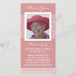 エレガントPink Thank You Memorial Photo Card サンキューカード