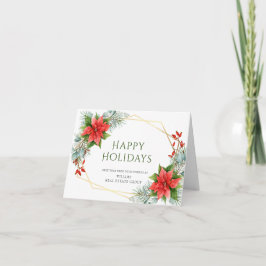 エレガントPoinsettiaクリスマスグリーティ企業のング シーズンカード