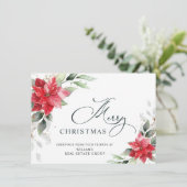 エレガントPoinsettiaクリスマスグリーティ企業のング シーズンカード (スタンド正面)