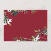 エレガントPoinsettia Mistletoe Christmas Greeting シーズンカード (裏面)