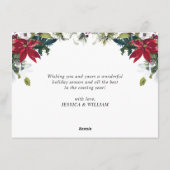 エレガントPoinsettia Mistletoe Christmas Greeting シーズンカード (裏面)