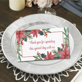 エレガントPoinsettia Red Christmas's 結婚ありがとう プレイスカード