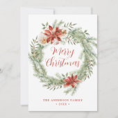エレガントPoinsettiasとGreenery非写真 シーズンカード (正面)