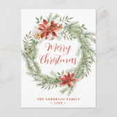 エレガントPoinsettiasとGreenery非写真 シーズンポストカード (正面)