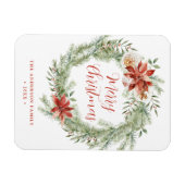 エレガントPoinsettiasとGreenery非写真 マグネット (横)