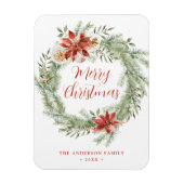 エレガントPoinsettiasとGreenery非写真 マグネット (縦)
