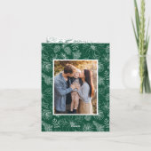 エレガントPoinsettiasとPineconesの写真 シーズンカード (裏面)