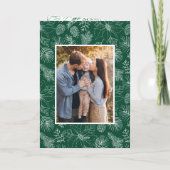 エレガントPoinsettiasとPineconesの写真 シーズンカード (裏面)