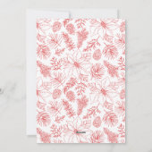 エレガントPoinsettiasとPineconesの赤い写真 シーズンカード (裏面)