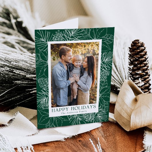 エレガントPoinsettiasとPinecones 2の写真 シーズンカード