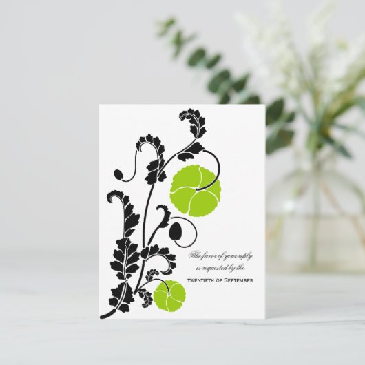 エレガントPoppy Wedding RSVP / Reply Cards (スタンド正面)