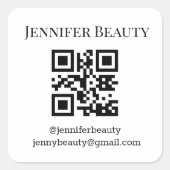 エレガントqrコーシンプルド小規模企業 スクエアシール (正面)