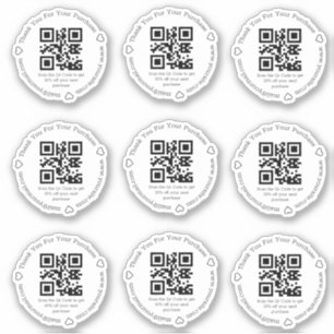 エレガントqrコード小さなビジネス割引感謝していあなた シール
