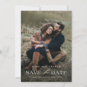 エレガントQRコード2枚の写真の結婚式  セーブザデート (正面)