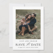 エレガントQRコード2枚の写真の結婚式 セーブザデート (正面)