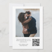 エレガントQRコード2枚の写真の結婚式 セーブザデート (裏面)