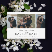 エレガントQRコード3枚の写真の結婚式  セーブザデート