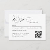 エレガントQRコード クラシック体 結婚式RSVP 出欠カード (正面)
