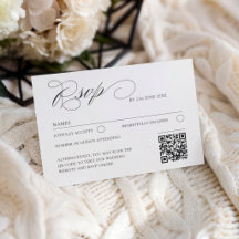 エレガントQRコード クラシック体 結婚式RSVP