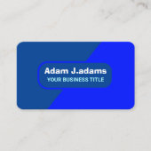 (エレガントQRコード)青モダンプロフェッショナル 名刺 (正面)