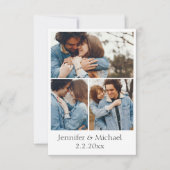 エレガントqrコーミニマルドrsvp 4枚結婚写真 招待状 (正面)