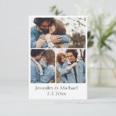 エレガントqrコーミニマルドrsvp 4枚結婚写真 招待状 (スタンド正面)