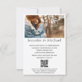 エレガントqrコーミニマルドrsvp 4枚結婚写真 招待状 (裏面)