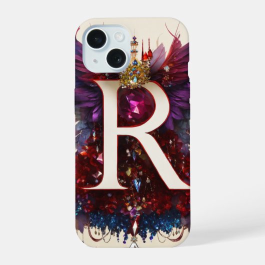 "エレガントRロゴデザイン - iPhone/iPadケース" iPhone 15ケース (裏面)