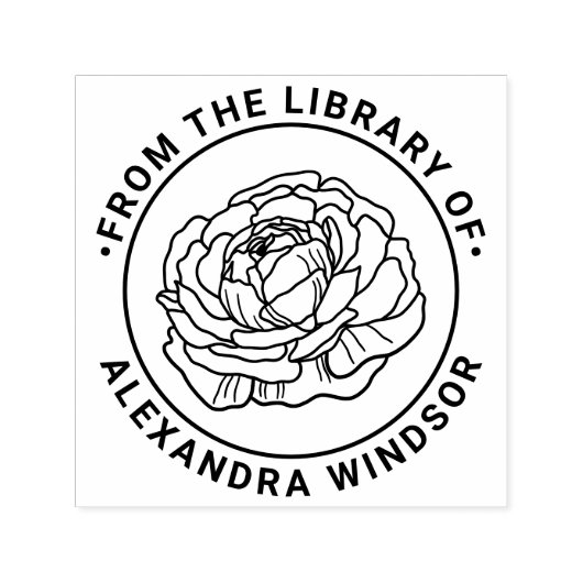 エレガントRanunculus開花図書名 セルフインキングスタンプ (デザイン)