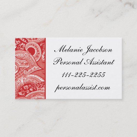 エレガントRed Brocadeビジ縁どェンス・カード 名刺 (正面)