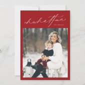 エレガントRed Oh Whatおもしろいクリスマスフォト シーズンカード (正面)