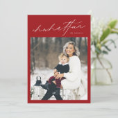 エレガントRed Oh Whatおもしろいクリスマスフォト シーズンカード (スタンド正面)