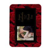 エレガントRed Rose -結婚s Thank You マグネット (縦)