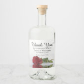 エレガントRed Rose Reflections結婚's Thank You リキュールボトルラベル (正面)