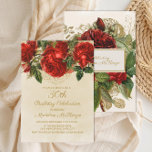 エレガントRed Roses Champagne 30th Birthday 招待状<br><div class="desc">シャンパンエレガントに美しい赤いバラ/タン誕生日30歳の誕生日パーティの招待状。</div>