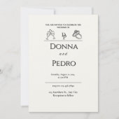 エレガントRomnticモノグラムクラス結婚式招待状 招待状 (正面)