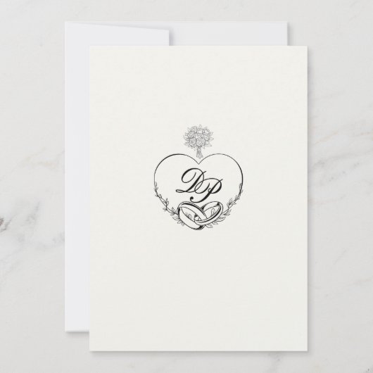 エレガントRomnticモノグラムクラス結婚式招待状 招待状 (裏面)