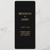 エレガントRound Black And Gold Foilのメ結婚ニュー メニュー (裏面)