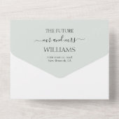 エレガントRsvpの緑の結婚フローラ オールインワン招待状 (裏面)