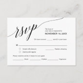 エレガントRSVPクラシック、ブラックフォント、応答 エンクロージャーカード (正面)