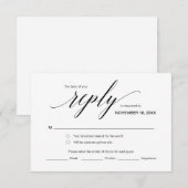 エレガントRSVPクラシック、ブラックフォント、応答 エンクロージャーカード (正面/裏面)