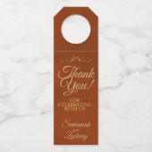 エレガントRust Orange & 結婚金ゴールド ボトルネックタグ (正面)