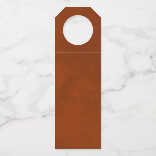 エレガントRust Orange & 結婚金ゴールド ボトルネックタグ (裏面)