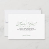 エレガントSage-greenスクリプト サンキューカード (正面)