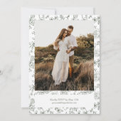 エレガントSage Green写真ビクトリアン結婚の 招待状 (裏面)