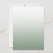 エレガントSage Green書道の結婚脚本 招待状 (裏面)