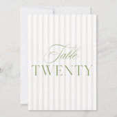 エレガントSage Green & Beigeの20結婚テーブル番号 招待状 (裏面)